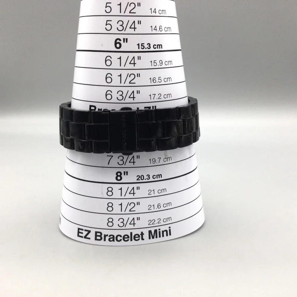 Michael Kors Breken Womens Watch 40mm Black Chronograph MK-6302 New Battery 7.5" - Picture 14 of 15